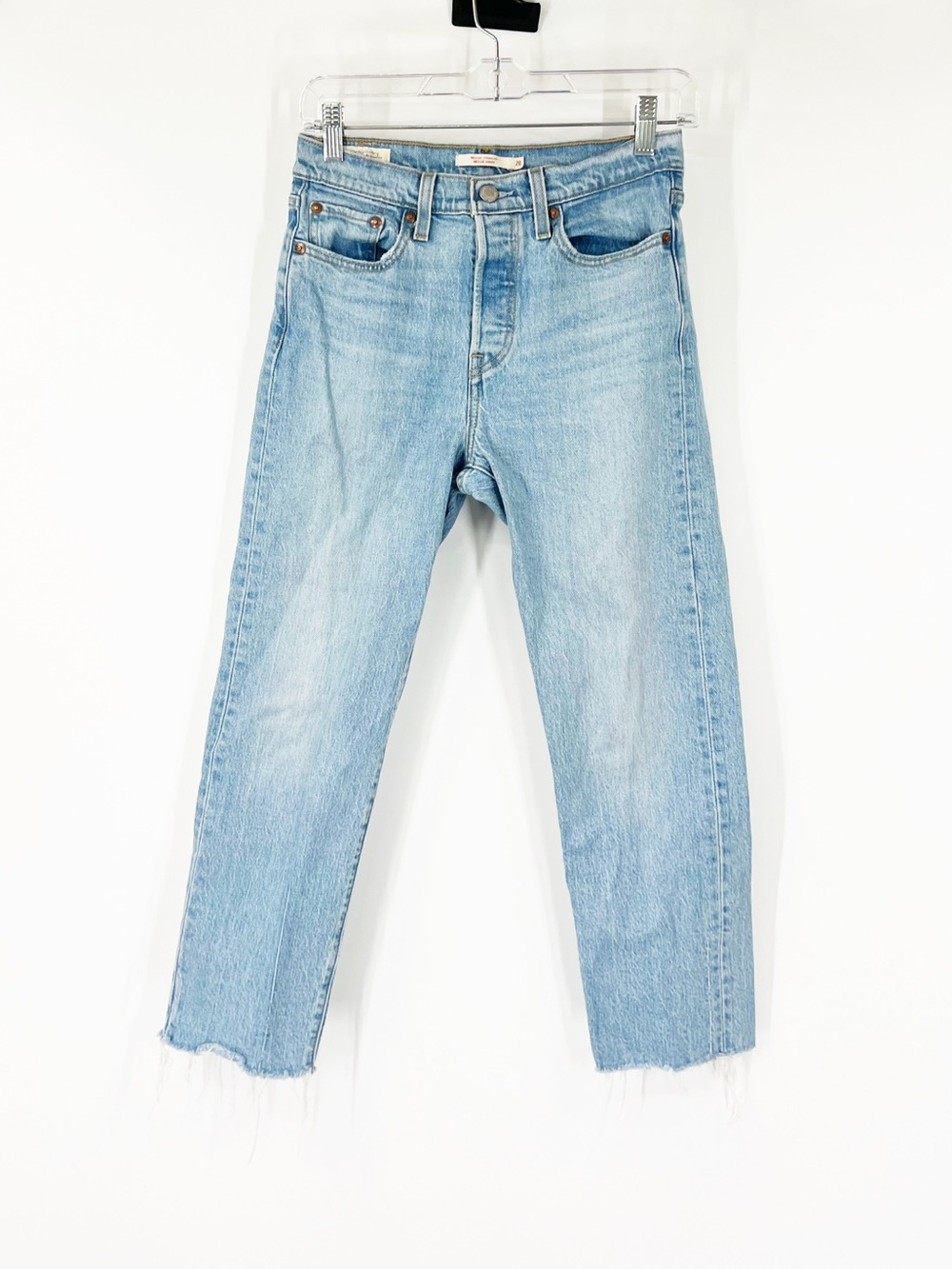 Levi’s Wedgie Straight Button Fly Jeans Raw Hem
